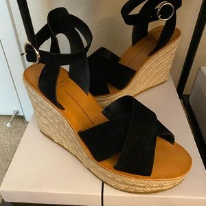 Dolce Vita black suede wedges - size 8